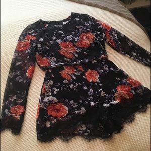 Love Sadie Floral Lace Romper